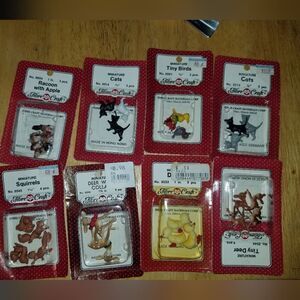 8 Vintage new in package Fibre-Craft Miniature Mix animals 1 1/4” Vintage